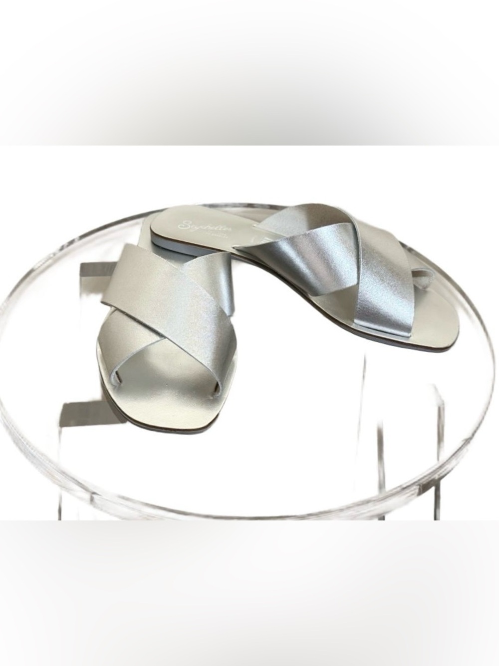 Seychelles Metallic Silver Crisscross Slide Sandals
